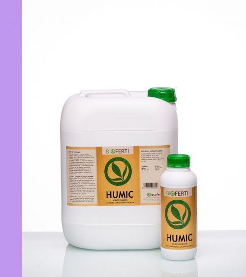 BIOFERTI HUMIC son ácidos húmicos y fúlvicos líquidos de origen vegetal, utilizables en agricultura ecológica que mejoran las propiedades físicas, químicas y biológicas del suelo